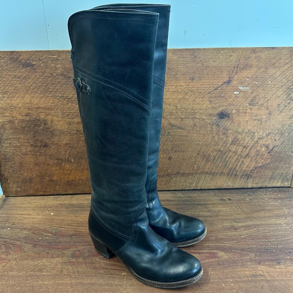 Frye Jane Tall Cuff Leather Knee High Boots 9